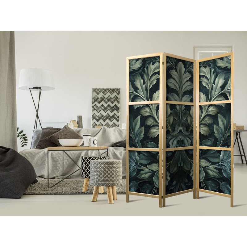 171cm H Solid Wood Folding Room Divider, 171cm H x 135cm W x 1.2cm D, 3