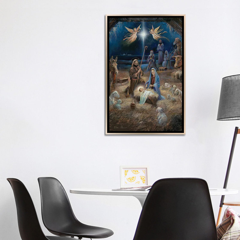 «Silent Night», reproduction d'art sur toile encadrée, H 40 po x l 26 po, Champagne, Impression encadrée sans passe-partout