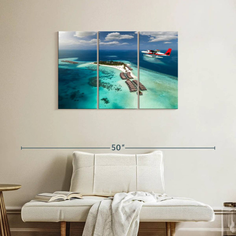 Hydravion des Maldives, H 24 po x l 38 po