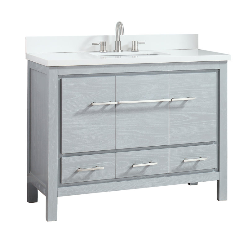 Ensemble de meuble-lavabo simple 43 po Riley, Gris sel de mer