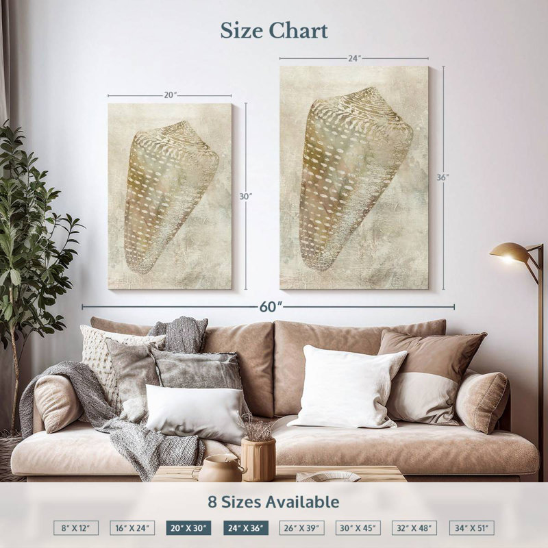 Aletra coquillage illusion II, H 36 po x l 24 po