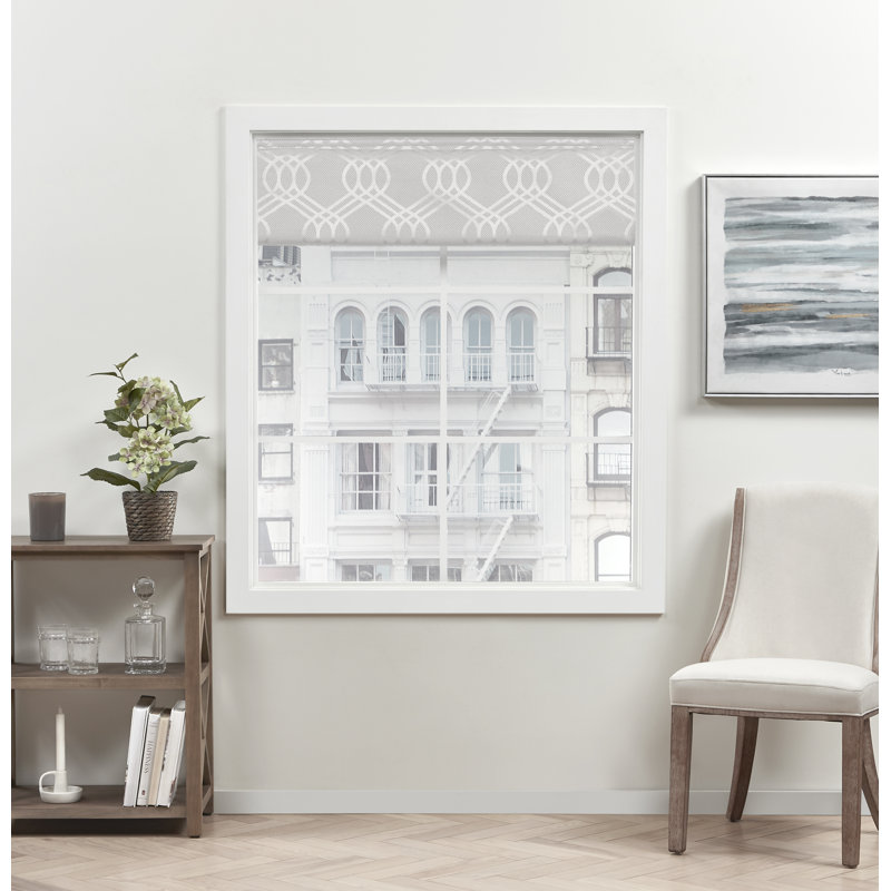 Rideau romain 100% occultant Exclusive Home Prague Trellis, l 23 po, Argent