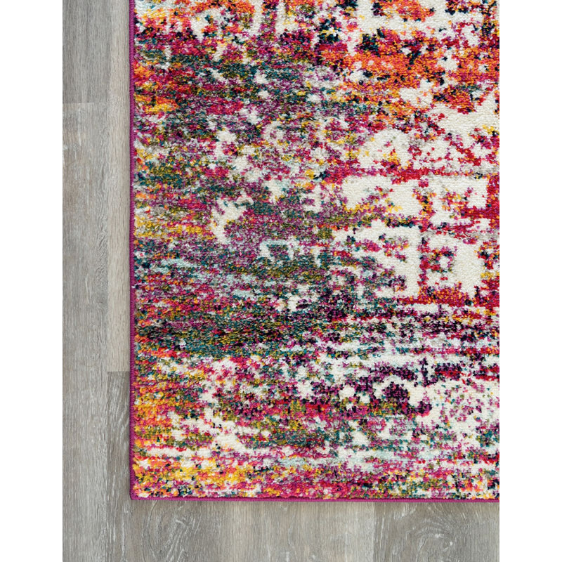 Tapis oriental multicolore Robinne, Tapis de couloir 2 pi x 8 pi
