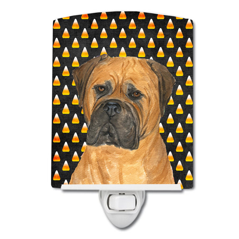 Éclairage pour nuit en céramique french bouledogue bonbon, Bull-mastiff
