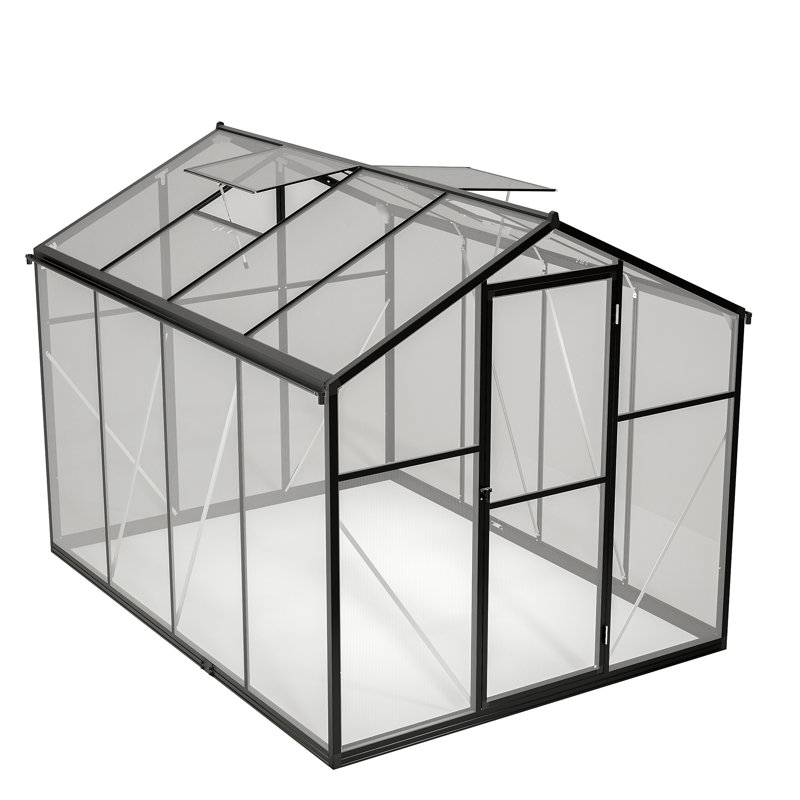 Ensemble de serre d'extérieur en polycarbonate 6 pi avec cadre en aluminium, H 80,43 po x l 74,65 po x P 100,12 po