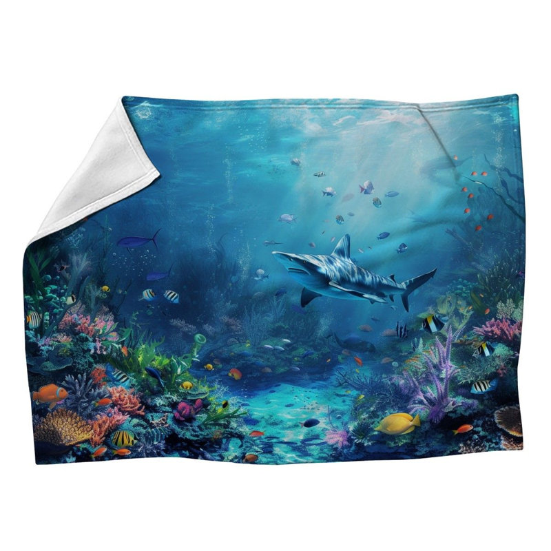 Jeté en molleton Underwater - Jetés nature pour canapés ou lits, L 60 po x L 80 po