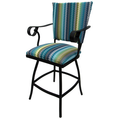 Darin Metal Outdoor Stool with Cushion