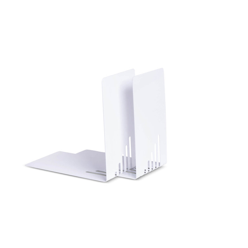 Modern & Contemporary Metal Non-Skid Bookend, White