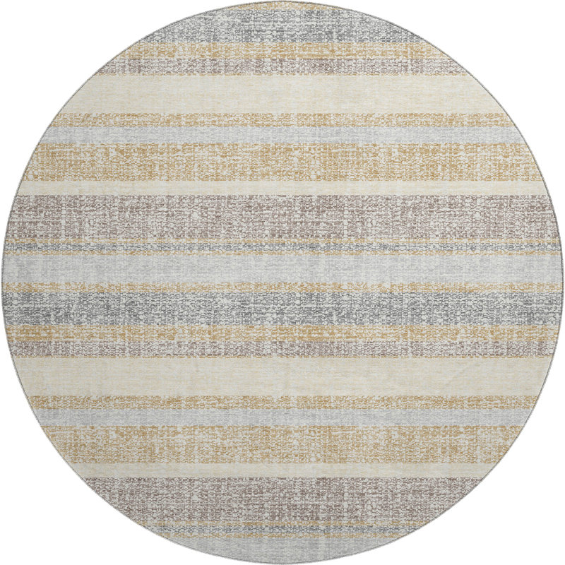 Tapis de qualité supérieure lavable à la machine Mayfield AMF2122, Doré, Rond 8 pi