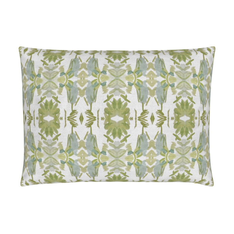 Wildflowers I Small Repeat Luxury Throw Pillow, Apple Green Floral