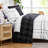 Urban Grid oversized Reversibe duvet cover set-98770687