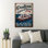 Red Pontoon On River - Life Is Better On The Pontoon - Reproduction d'art graphique sur toile tendue 1 pièce
