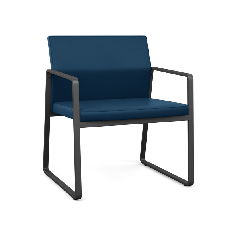 Chaise d'invité surdimensionnée Gansett, Anthracite, Vinyle bleu Patriot Plus Imperial