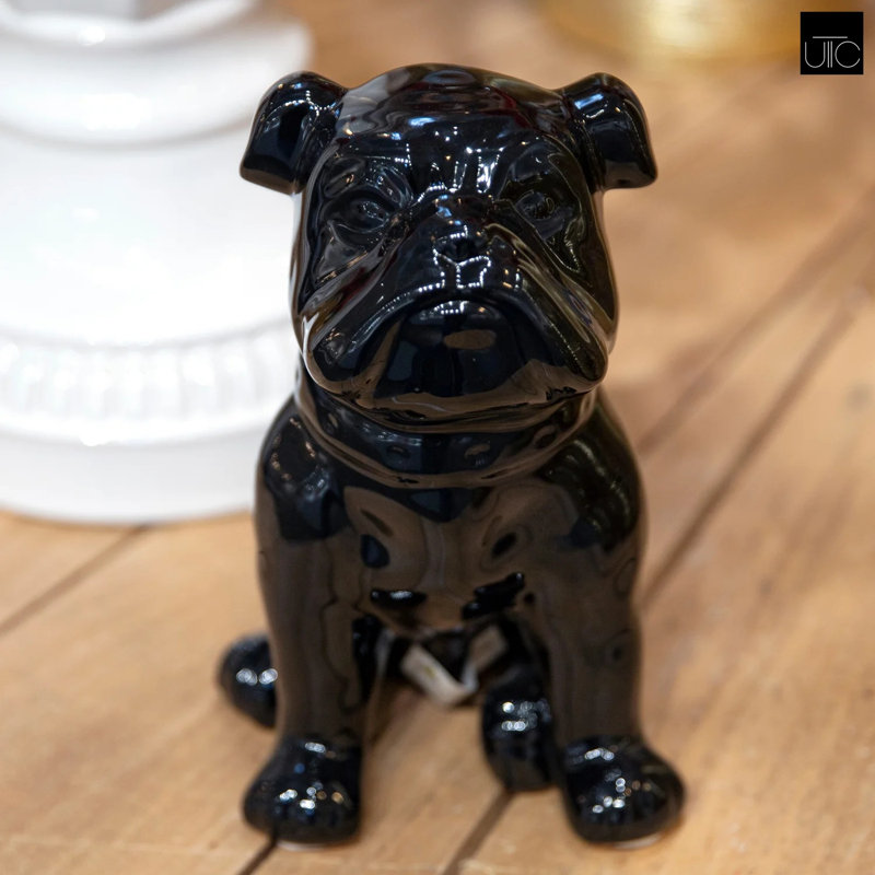 Ceramic Figurine Gloss Finish Black , Black