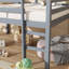 Lit mezzanine double en bois d'hévéa avec échelle-1598621791