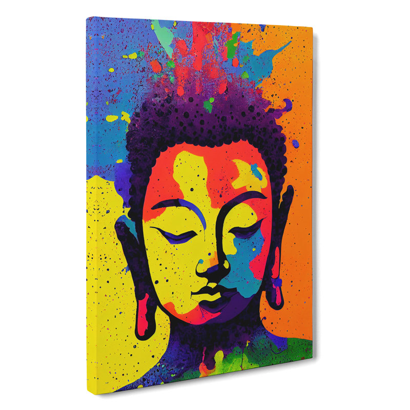 Buddha Splashed No.3 - Wall Art, Wrapped Canvas, 50cm H x 35cm W x 3cm D, No Matte