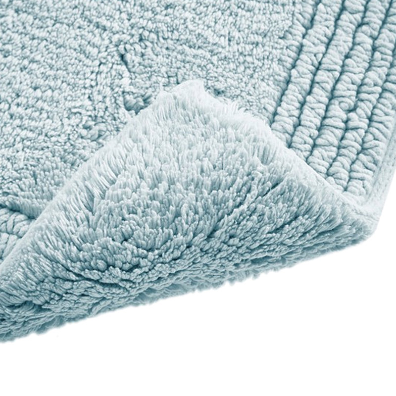 Tapis pour salle de bain 100% coton, 3000 g / m², bleu, 21 x 34 po, réversible, facile à nettoyer et à entretenir, bleu 21 x 34 po