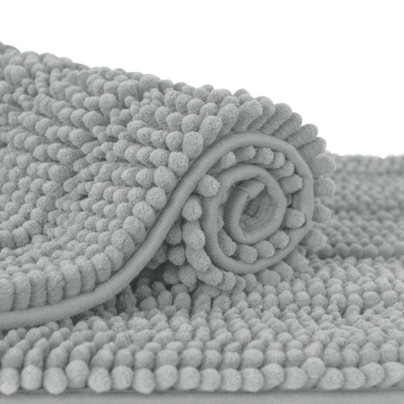 Chenault Soft Chenille Bathroom Rug, 20" W x 32" L, Light Gray