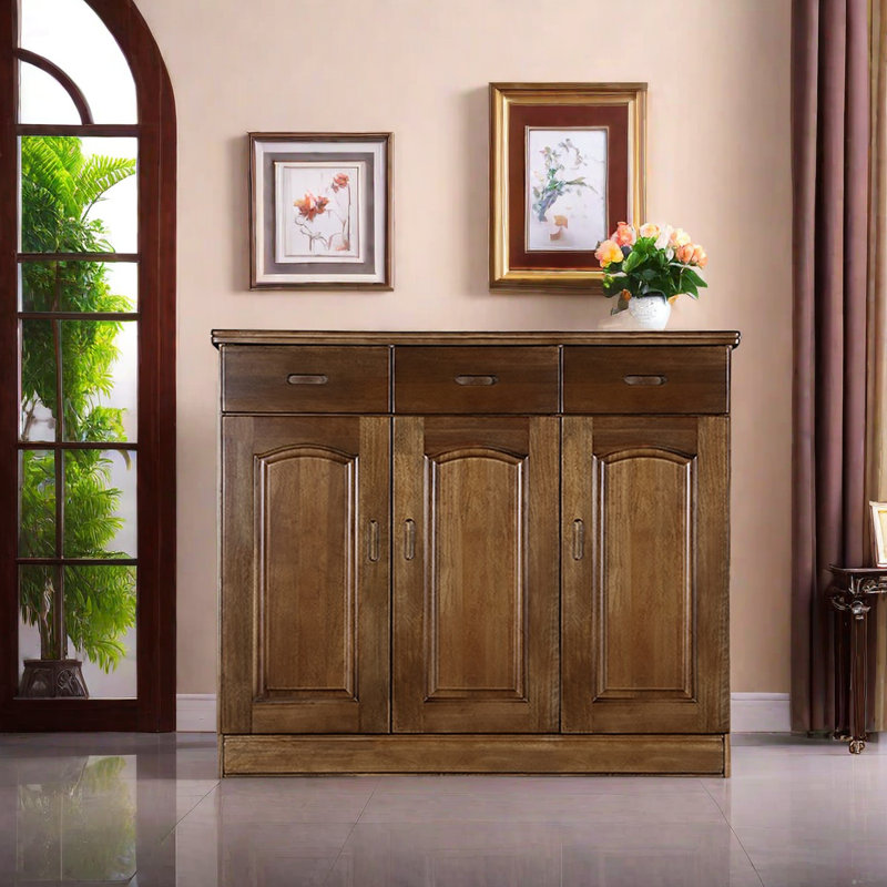 Vintage Shoe Cabinet 20 Pair Solid Wood Shoe Storage Cabinet