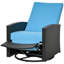 Fauteuil inclinable extérieur pivotant en osier, dossier inclinable, repose-pieds relevable, base pivotante à 360 °, coussins résistants à l'eau pour patio