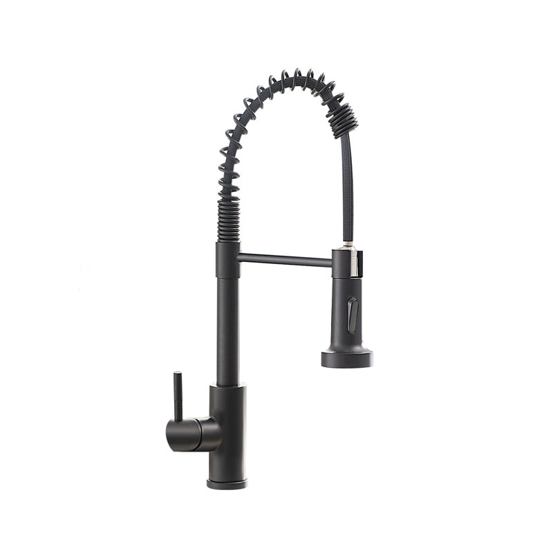 Topcraft Single handle Pull Down Kitchen Faucet, Gray/Matte Black