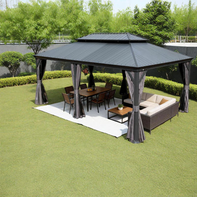 Modern Canopies & Gazebos(must Include Frame), 14x22 Steel Hardtop Patio