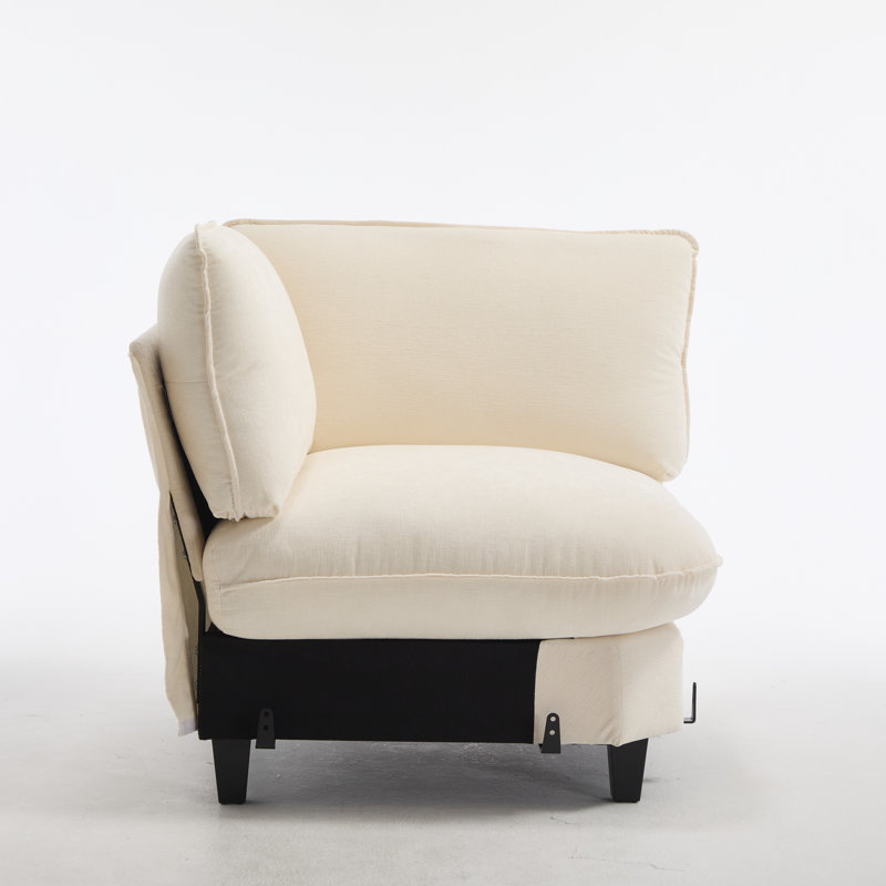 Fauteuil d'angle sans accoudoirs pour canapé modulaire
