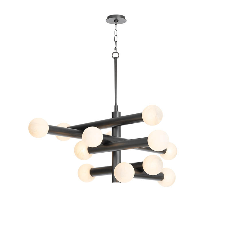 Dion Chandelier (Natural Brass), Oil Rubbed Bronze