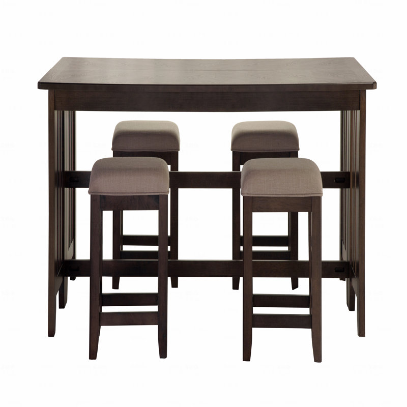 Drop Leaf Table W/ 4 Dining Stools