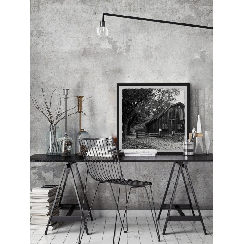 Vieille grange-reproduction de photo sur papier encadrée, H 18 po x l 18 po x P 3,5 po