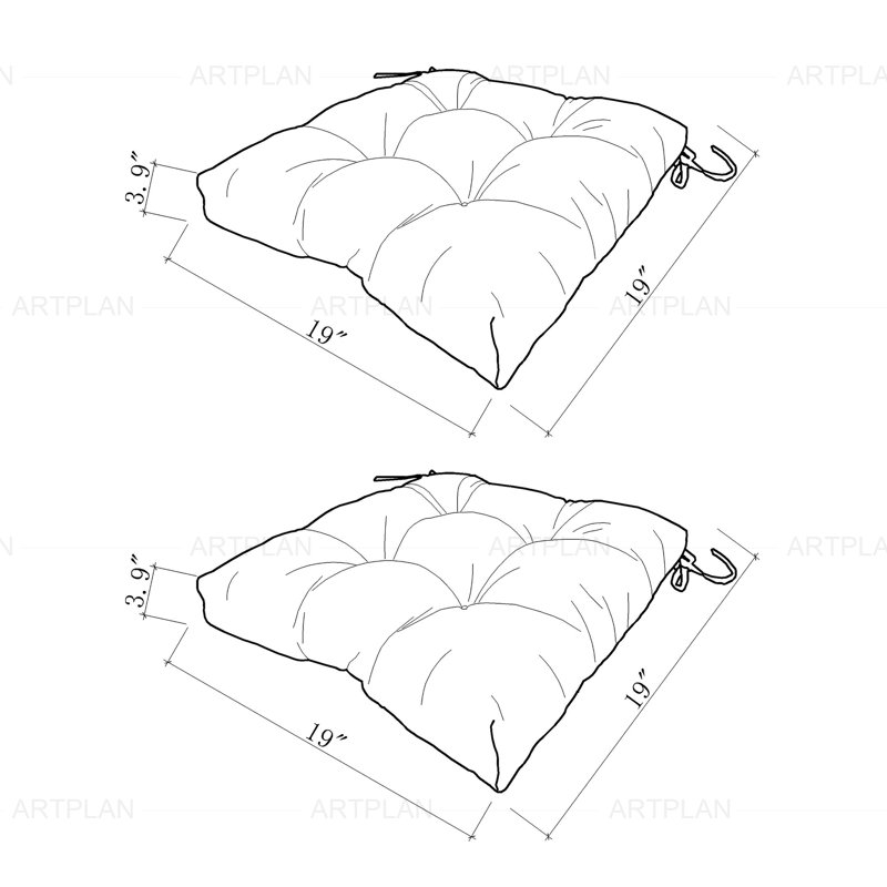 Outdoor 3.9'' Seat Cushion, Classic Blue