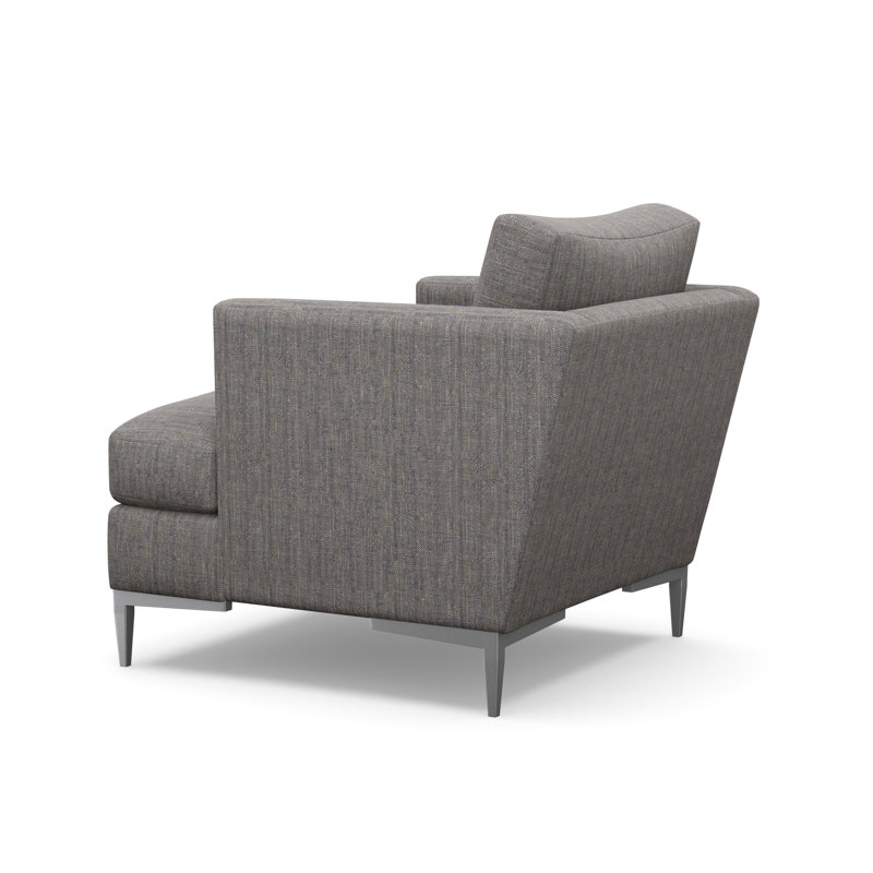 Fauteuil d'appoint Aiden, Lakeland fabriqué à la main, Acier inoxydable poli