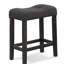 Ensemble de 2 tabourets capitonnés à hauteur de comptoir, gris-995050822