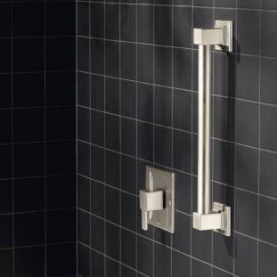 90 Degree 42" Designer Grab Bar, 14.96" W, Chrome
