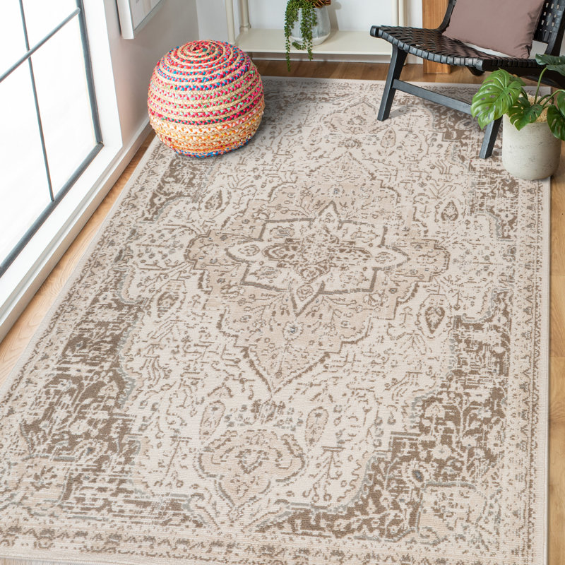 Tapis oriental à médaillon transitionnel Nimaha, Rectangle 10 pi 6 po x 13 pi 9 po