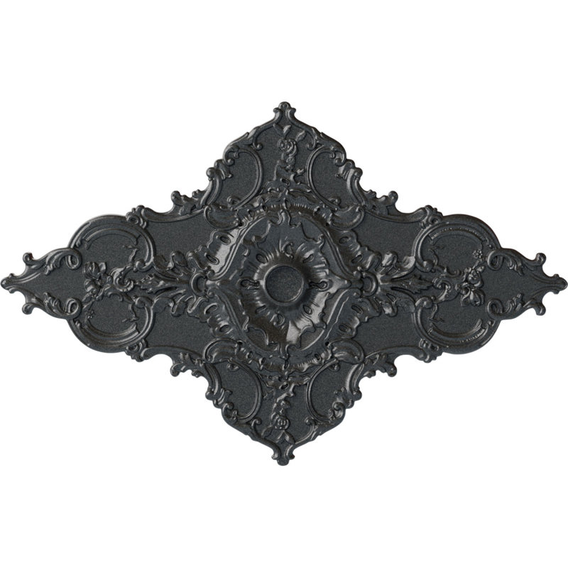 Grand médaillon de plafond floral Endurathane, diamètre extérieur de 41 1/8 po x P 2 1/2 po (convient aux auvents jusqu'à 1 1/2 po), finition tortue peinte à la main