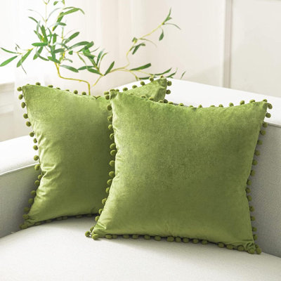 Dakota Fields Brenin Pom-poms Reversible Pillow Cover 