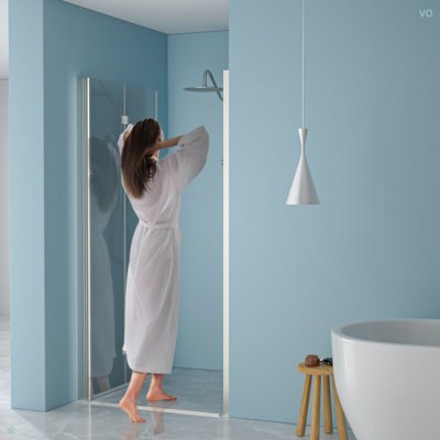 36"W X 72"H Fold Frameless Shower Door With Tempered Glass