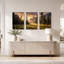 «Sunrise Over Mountain Valley», ensemble de 3 toiles sur toile-131252785