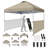 10 Ft. W x 10 Ft. D Steel Pop Up Instant Canopy Tent with 2 Half Sidewalls-108161935