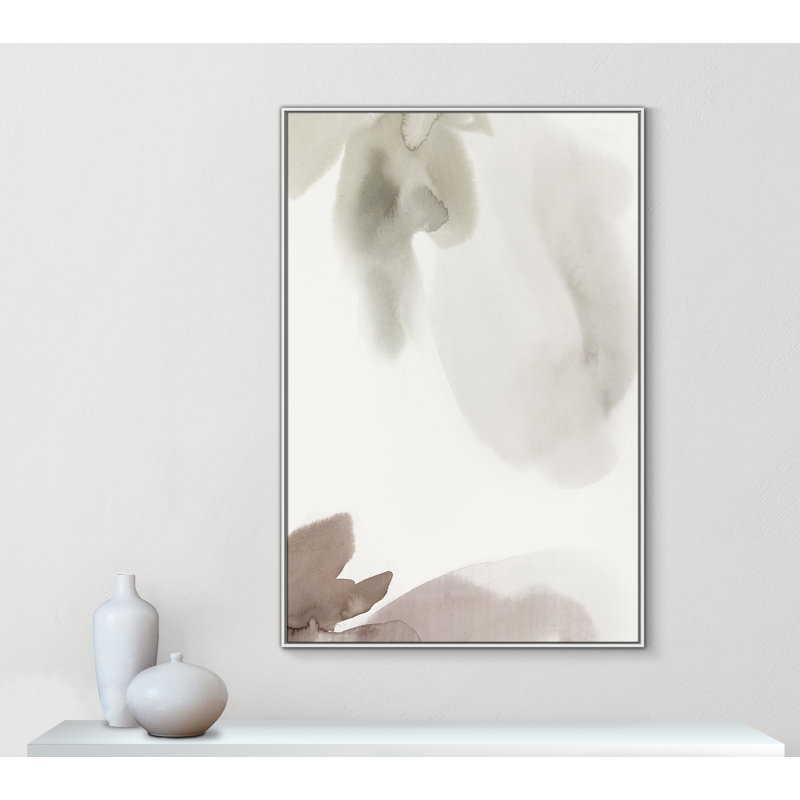 Weslyn Hopeful I - Floater Frame Painting on Canvas, White Framed, 61.5" H x 41.5" W x 2" D
