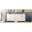 Meuble-lavabo double 84 po, 2 lavabos en céramique et comptoir en quartz 84 po, avec tablettes réglables et 3 tiroirs, grand espace de rangement, poignées en métal argenté et charnières à fermeture en douceur-115916263