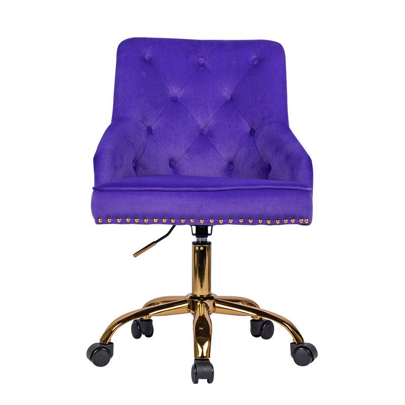 Tripp Velvet Office Chair, Purple