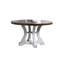 Table de salle à manger 54 po ronde en bois blanc, décor classique, peut accueillir 4 invités