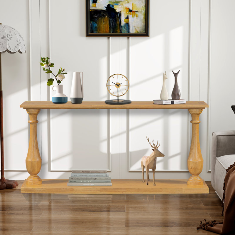 62.9" W Console Table, Natural