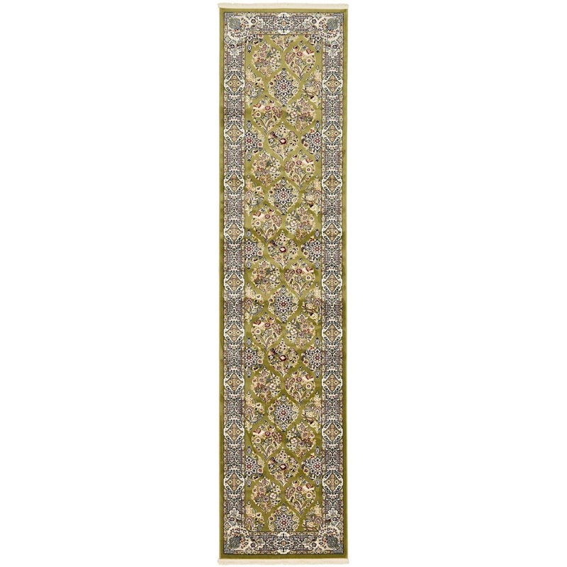 Tapis à motif oriental algue Kelayeh, Tapis de couloir 3 pi x 13 pi
