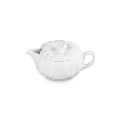 Le Creuset Stoneware Pumpkin Gravy Boat With Lid, 14 Oz.