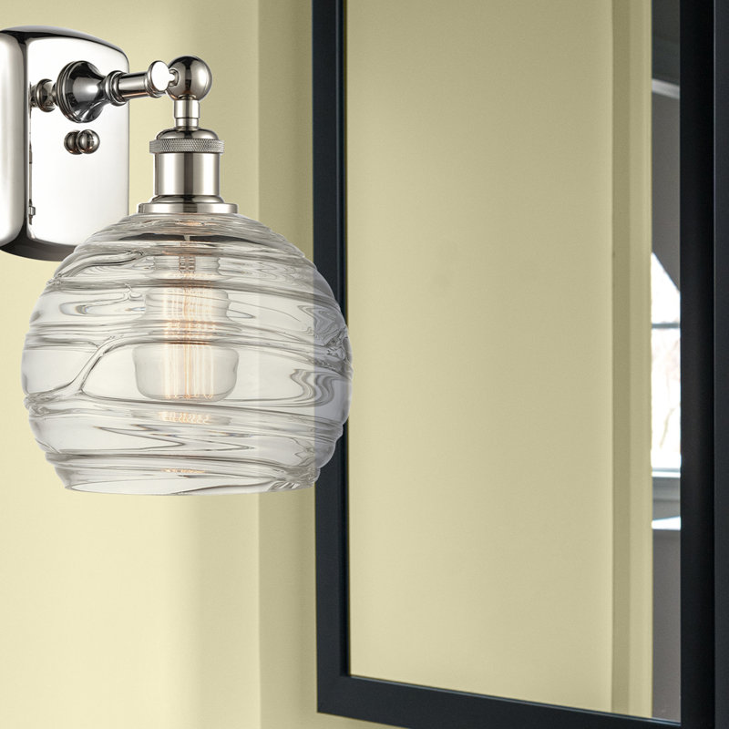 Katelin Armed Sconce, 60 Watt Vintage Incandescent Bulb, Polished Nickel