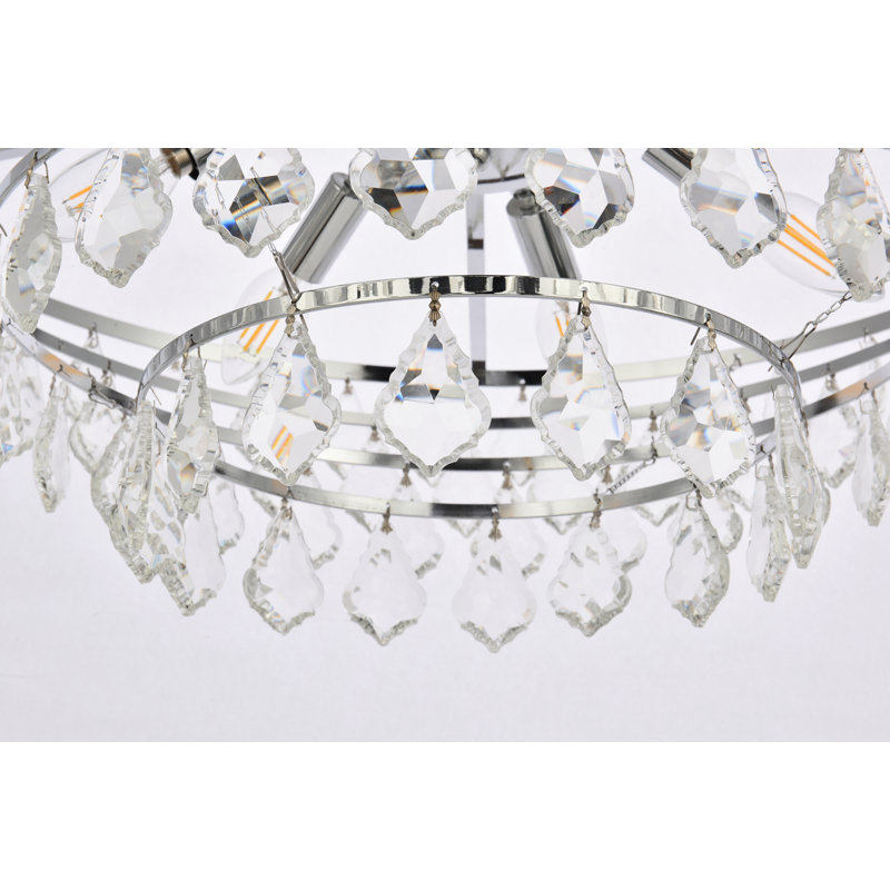 Marina Dimmable Tiered Chandelier, Chrome, 58" H x 24" W x 24" D