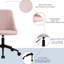 Fauteuil de bureau à dossier moyen en velours rose. 360 roues pivotantes, hauteur réglable de 30,25 po à 34,25 po, siège rembourré en éponge confortable, forme moderne pour la chambre à coucher et le bureau à domicile, charge maximale de 264 lb.